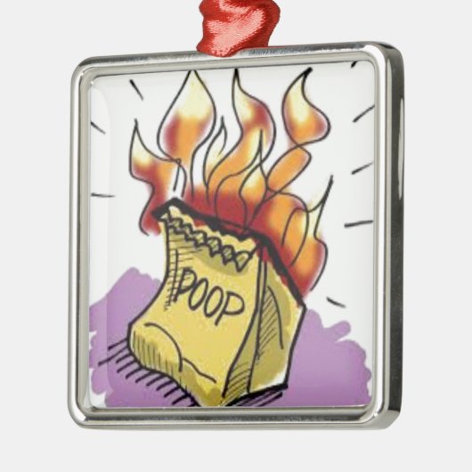 Flammen Poo Ornament Aus Metall (Links)