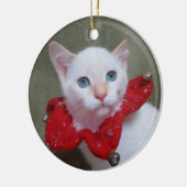 Flammen-Punkt-siamesische Kätzchen-Verzierung Keramik Ornament (Links)