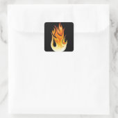 Flammen Quadratischer Aufkleber (Tasche)