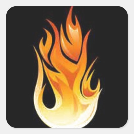 Flammen Quadratischer Aufkleber (Vorderseite)