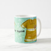 Flammen Schild Feuerwehrmann Kaffeetasse (VorderseiteRechts)