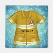 Flammen Schild Feuerwehrmann Magnet (Vorne)