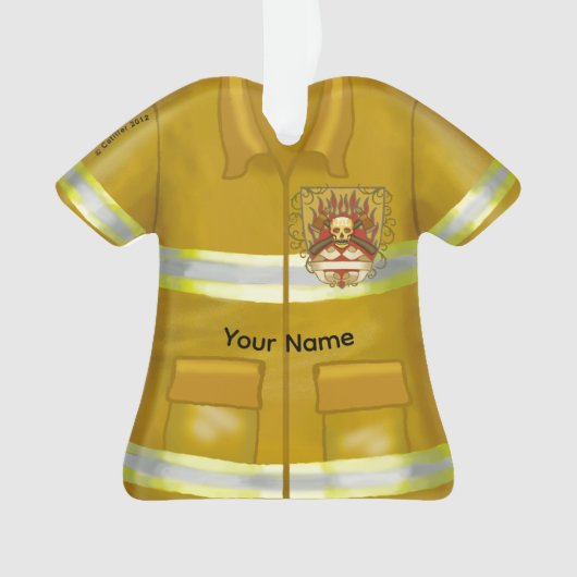 Flammen Schild Feuerwehrmann Schmuck Ornament (Vorderseite)