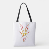 Flammen-Stammeshirschschädel-Jagd-Design Tasche (Rückseite)