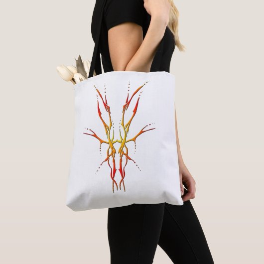 Flammen-Stammeshirschschädel-Jagd-Design Tasche (Von Nahem)