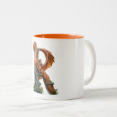 Flammen steigen: Niedlicher Drachencup - Typ R Zweifarbige Tasse (VorderseiteRechts)