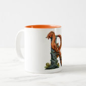 Flammen steigen: Niedlicher Drachencup - Typ R Zweifarbige Tasse (Vorderseite Links)
