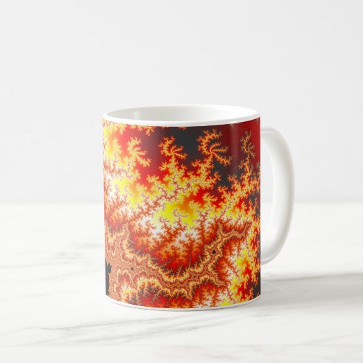 Flammen Sun - Fraktal Kaffeetasse (VorderseiteRechts)