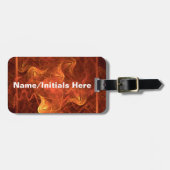 Flammen über Schwarz Gepäckanhänger (Vorderseite horizontal)