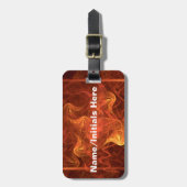 Flammen über Schwarz Gepäckanhänger (Vorderseite vertikal)