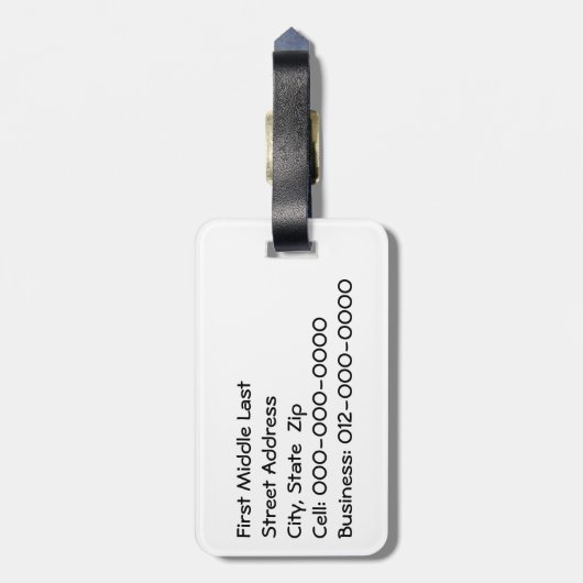 Flammen über Schwarz Gepäckanhänger (Rückseite vertikal)