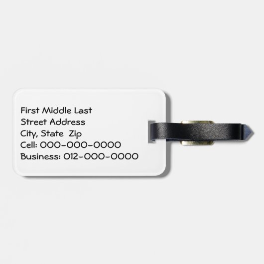 Flammen über Schwarz Gepäckanhänger (Rückseite horizontal)