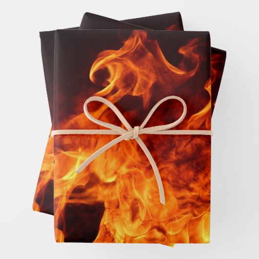 Flammen und Feuer Geschenkpapier Set (Beispiel)