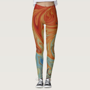 Flammen und Wasser abstraktes Design Beste Kunst Leggings