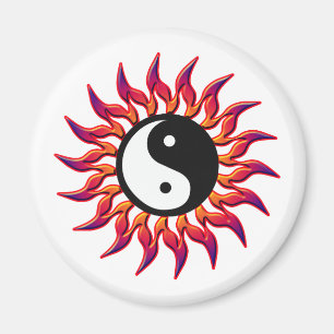 Flammen Yin Yang Sun Magnet
