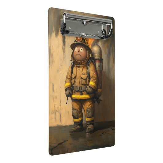 Flammenangst: Der überwältigende Feuerwehrmann Mini Klemmbrett (Schrägansicht)