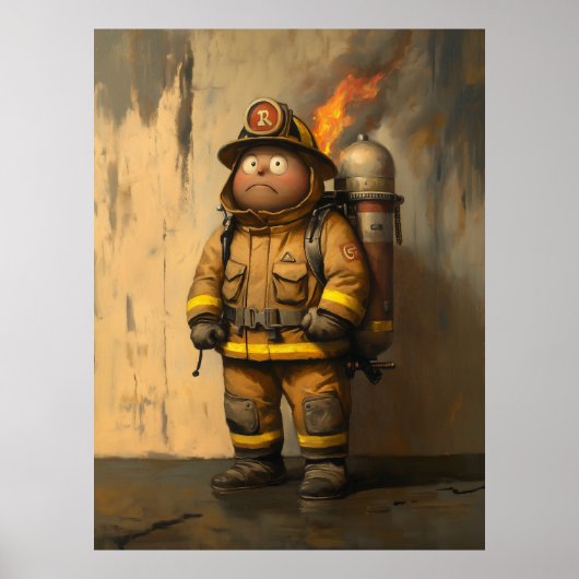 Flammenangst: Der überwältigende Feuerwehrmann Poster (Vorne)