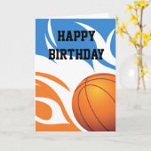 Flammenbasketball Blau und Orange Karte (Gelbe Blume)