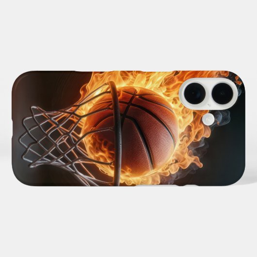 Flammenbasketball im Hoop Case-Mate iPhone Hülle (Rückseite (Horizontal))