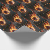 Flammenbasketball im Hoop Geschenkpapier (Ecke)