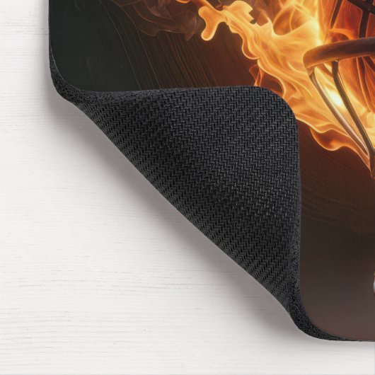 Flammenbasketball im Hoop Mousepad (Ecke)
