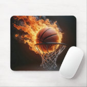 Flammenbasketball im Hoop Mousepad (Mit Mouse)