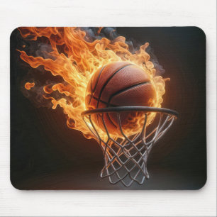 Flammenbasketball im Hoop Mousepad