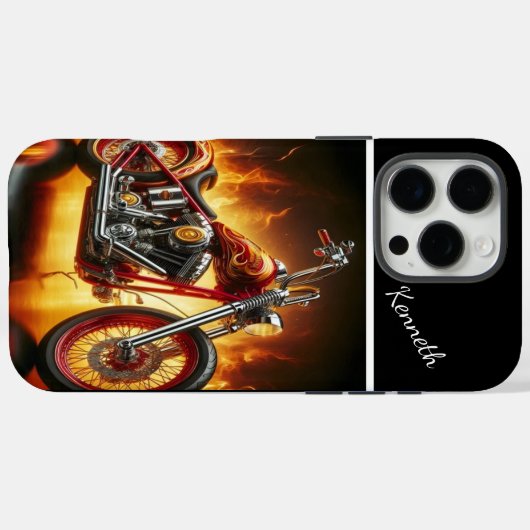 Flammenbemalter Chopper Case-Mate iPhone Hülle (Rückseite (Horizontal))
