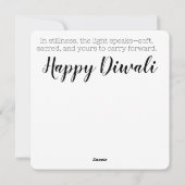 Flammenblätter, Diwali Feiertagskarte (Rückseite)
