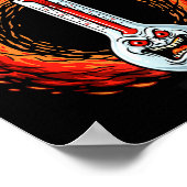 Flammend wütendes Thermometer extreme Hitze Wut  Poster (Ecke)