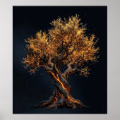 Flammende Baumwandkunst Poster (Vorne)