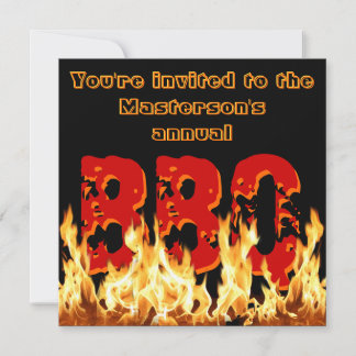 Flammende BBQ-Einladung Einladung