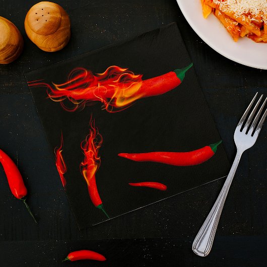 Flammende Chili Paprika Serviette