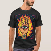 Flammende dritte Augenhand T-Shirt (Vorderseite)