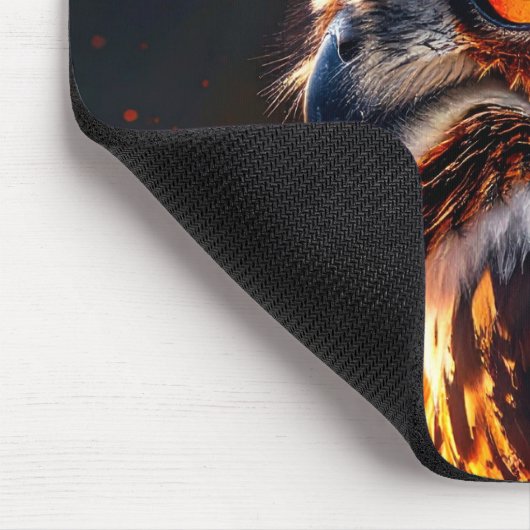 Flammende Eule Mousepad (Ecke)