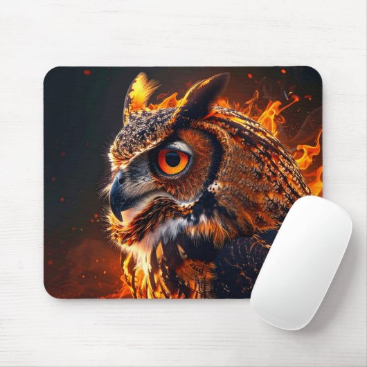 Flammende Eule Mousepad (Mit Mouse)