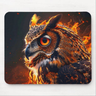 Flammende Eule Mousepad