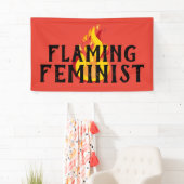 Flammende feministische RBG Feminismus Flammen 20 Banner (Insitu)