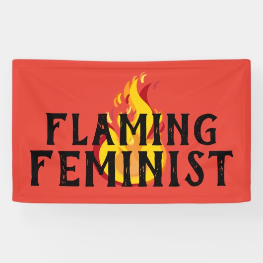 Flammende feministische RBG Feminismus Flammen 20 Banner (Horizontal)