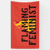 Flammende feministische RBG Feminismus Flammen 20 Banner (Vertikal)