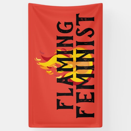 Flammende feministische RBG Feminismus Flammen 20 Banner (Vertikal)