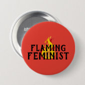 Flammende feministische RBG Feminismus Flammen 20 Button (Vorne & Hinten)