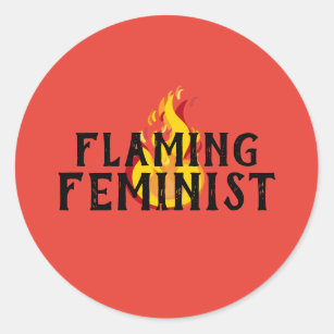 Flammende feministische RBG Feminismus Flammen 20 Runder Aufkleber