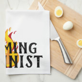 Flammende feministische RBG Ginsburg Feminismus Fl Geschirrtuch (Viertel Falte)