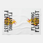 Flammende feministische RBG Ginsburg Feminismus Fl Geschirrtuch (Horizontal)