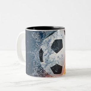 Flammende Fußball-Wurfkissen Zweifarbige Tasse