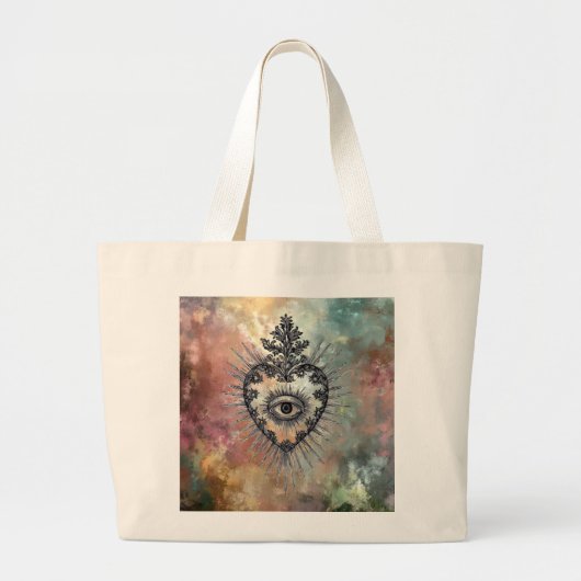 Flammende Herz-Jumbo-Tasche Jumbo Stoffbeutel (Vorne)