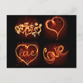 Flammende Herzen der Liebe Postkarte (Vorderseite)