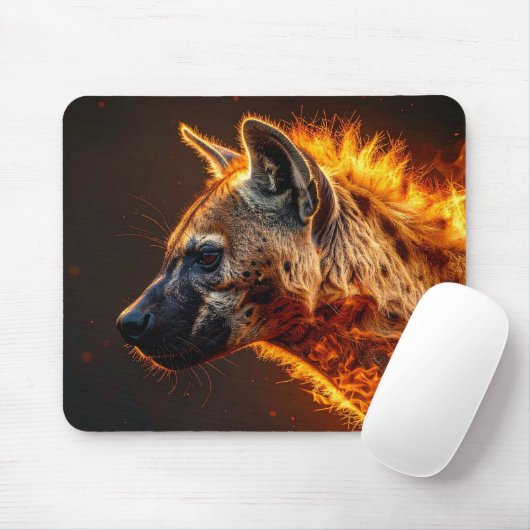 Flammende Hyäne Mousepad (Mit Mouse)