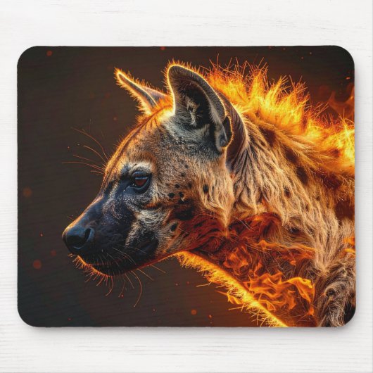 Flammende Hyäne Mousepad (Vorne)